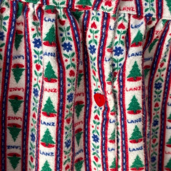 Lanz of Salzburg Long Flannel Nightgown Womens Medium Holiday Christmas Trees M - Picture 4 of 6